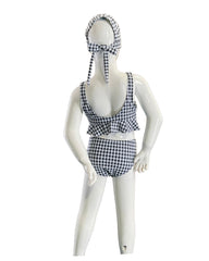 Girl's Two-Piece Tankini Swimsuit - Houndstooth