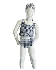 Girl's Two-Piece Tankini Swimsuit - Houndstooth