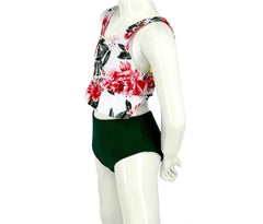 Girl's Two-Piece Tankini Swimsuit - Peony