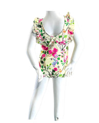 Girl's One-Piece Swimsuit - Cherry Blossom Cream