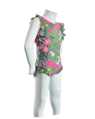 Girl's One-Piece Swimsuit - Cherry Blossom Forest