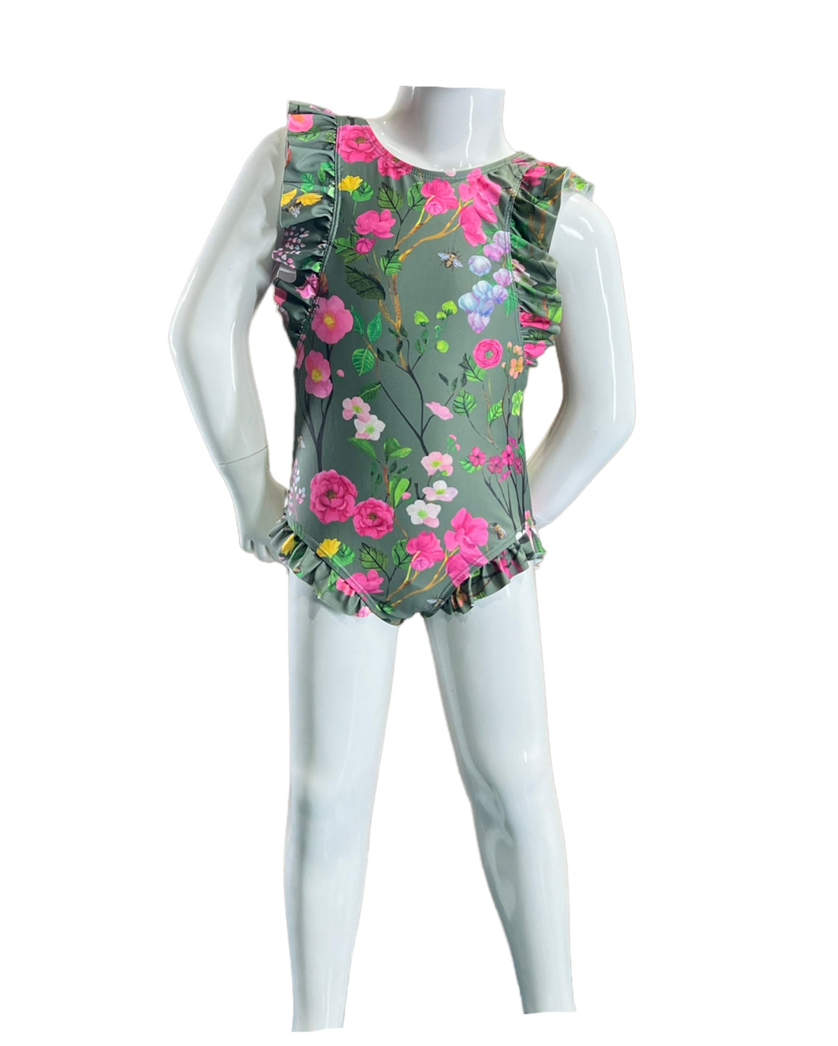 Girl's One-Piece Swimsuit - Cherry Blossom Forest