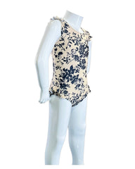 Girl's One-Piece Swimsuit - Black Rose/Beige