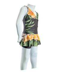 Girl's Two-Piece Tankini Swimsuit with Boy Shorts - Aloha Brown