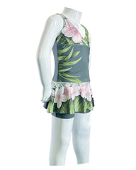 Girl's Two-Piece Tankini Swimsuit with Boy Shorts - Aloha Forest