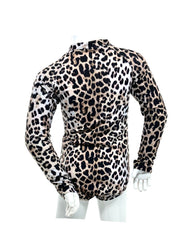 Girls' Long Sleeve One-Piece Rash Guard - Leopard