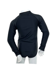 Girl's Long Sleeve One-Piece Rash Guard - Tropic White