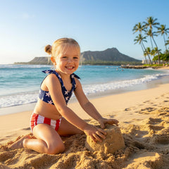 Girl's American Flag Two-Piece Bikini Swimsuit
