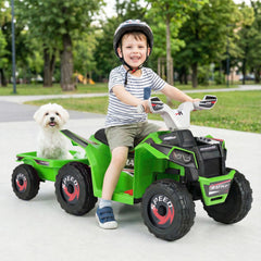 6V Kids Ride On ATV/Quad with Detachable Trailer