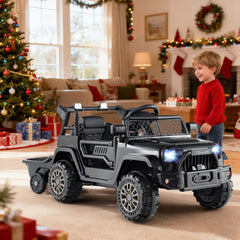 12V Kids Ride On UTV with Detachable Trailer