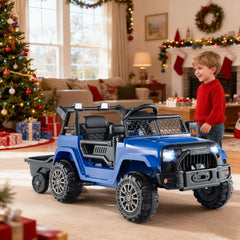 12V Kids Ride On UTV with Detachable Trailer