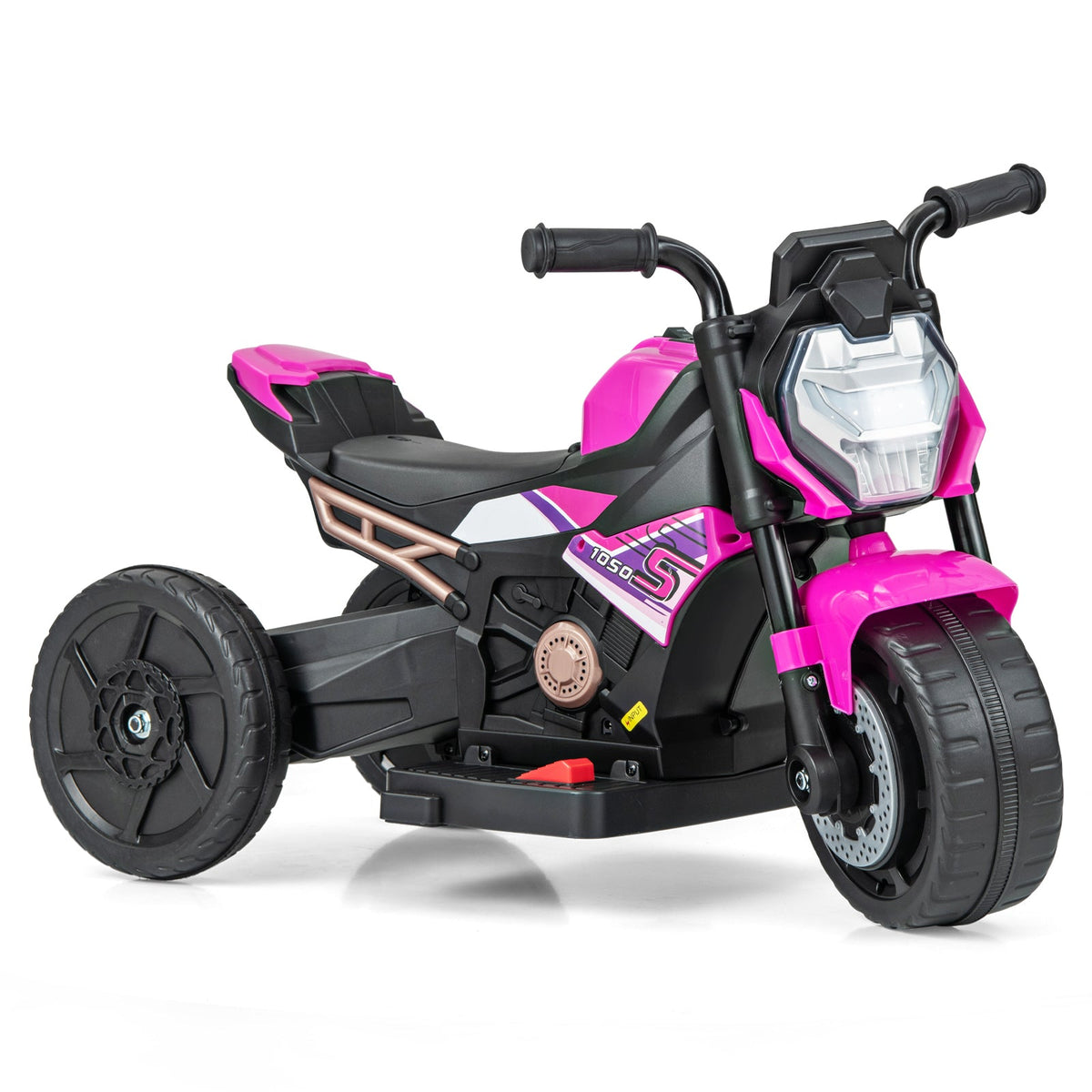 6V Kids Ride On Trike/Motorcycle with Detachable Training Wheels