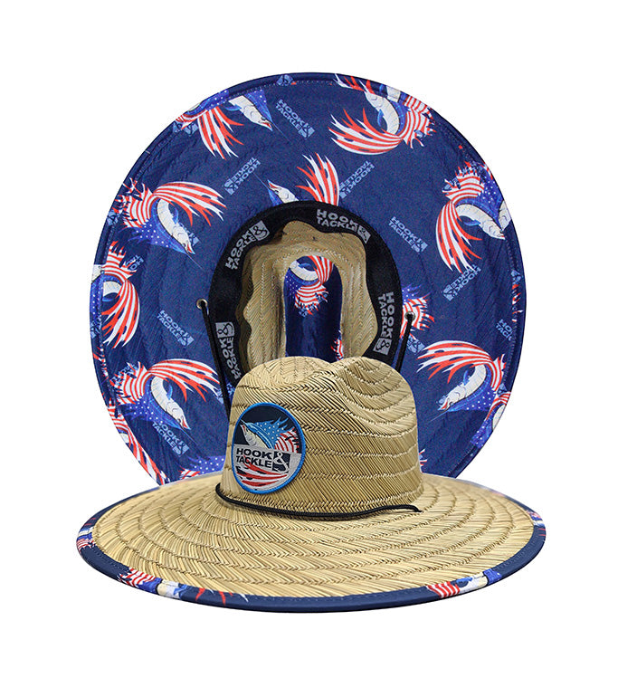 Unisex Americana 'Sails & Stripes' Straw Hat