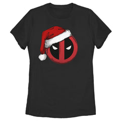 CHRISTMAS Women's Marvel Deadpool Santa Hat T-Shirt
