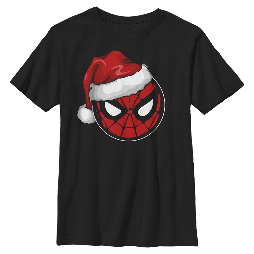 CHRISTMAS Boy's Marvel Spidey Santa Hat T-Shirt