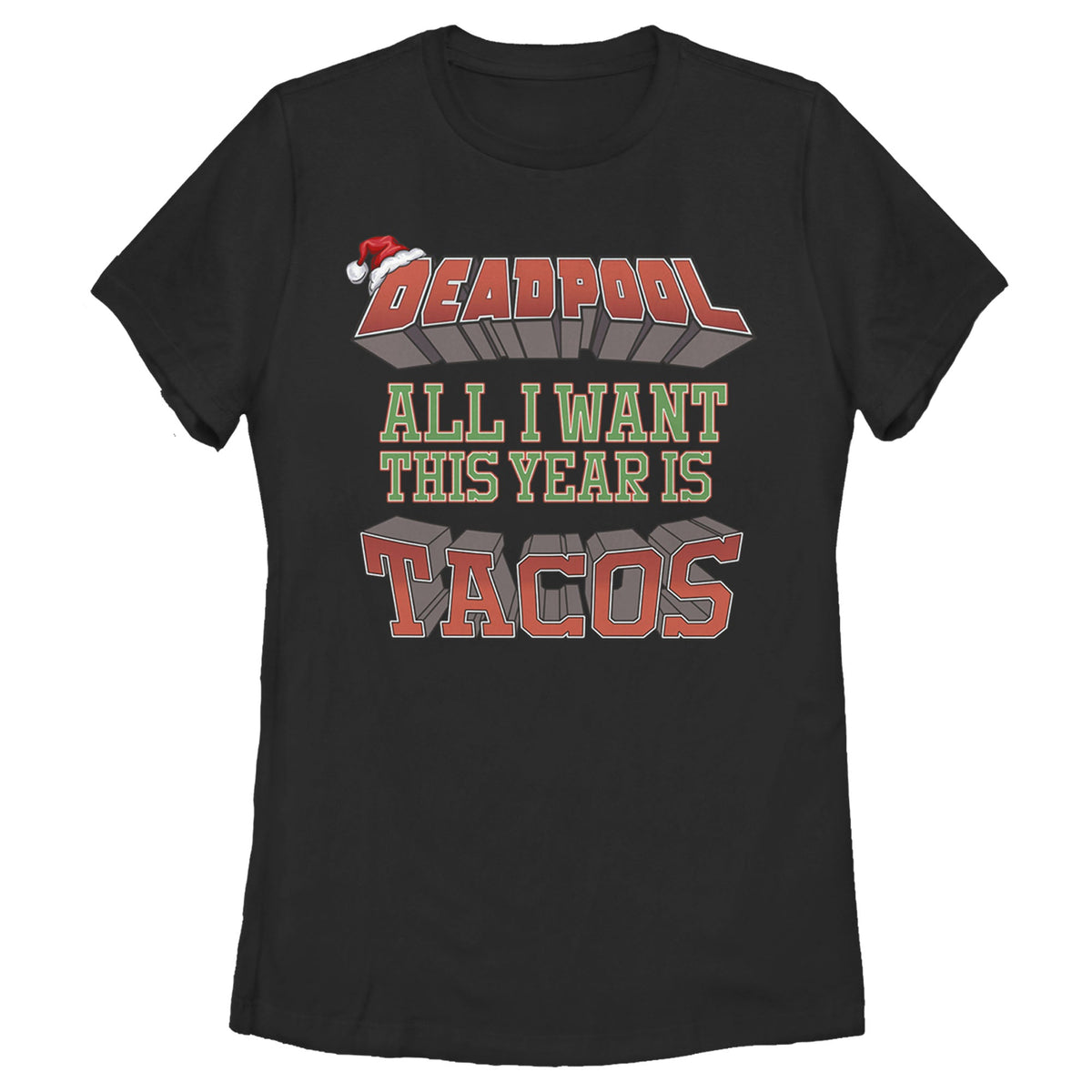 CHRISTMAS Women's Marvel Deadpool 'Tacos This Year' T-Shirt