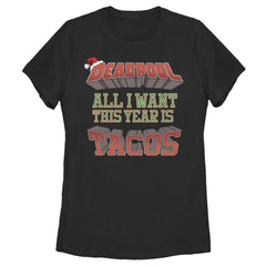 CHRISTMAS Women's Marvel Deadpool 'Tacos This Year' T-Shirt
