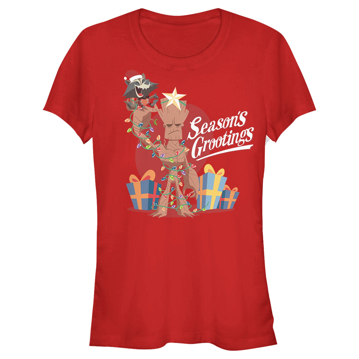 CHRISTMAS Kid's Unisex Marvel 'Seasons Grootings' T-Shirt