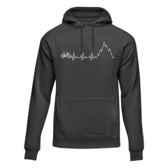 Outdoorzees Unisex Cycling Mountain Heart Beat Fleece Hoodie