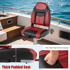 High Back Folding Boat Seat with Sponge Cushion