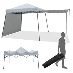 10 x 10 Foot Instant Pop-Up Canopy Folding Tent with Sidewalls and Awning