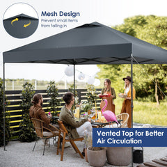 LuxuryLifeWay 10 x 10 Feet Foldable Outdoor Instant Pop-up Canopy with Carry Bag - Color: Gray