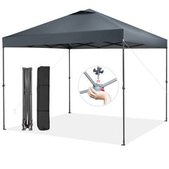 LuxuryLifeWay 10 x 10 Feet Foldable Outdoor Instant Pop-up Canopy with Carry Bag - Color: Gray