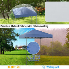 6.6 x 6.6 Foot Outdoor Pop-up Canopy Tent with UPF 50+ Sun Protection