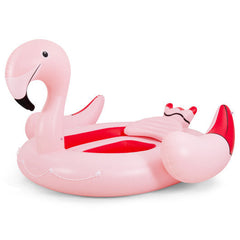 6 Person Inflatable Flamingo Floating Island with 6 Cup Holders
