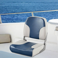 2 Low Back Boat Seats with Sponge Padding and Aluminum Hinges