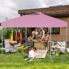 10 x 10 Foot Foldable Outdoor Patio Shelter Canopy with 1-Push Center Lock