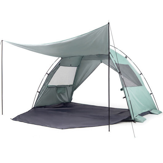 LuxuryLifeWay Beach Tent Sun Shelter with Canopy Pop-Up Easy Setup UPF50+ Sun Protection - Green