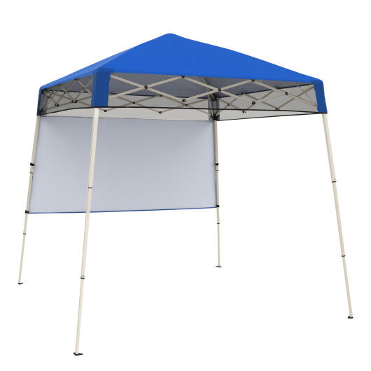 7 x 7 Foot Pop-Up Canopy with 1-Push Center Lock and Half Wall
