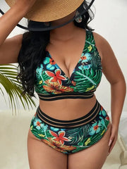 Women's Plus Size High Waist Bikini Swimsuit