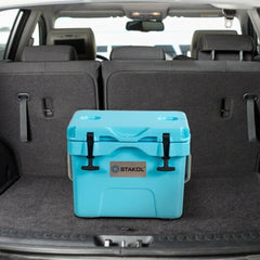 LuxuryLifeWay 16 Quart 24-Can Capacity Portable Insulated Ice Cooler with 2 Cup Holders - Color: Blue