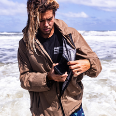 Dry Pocket Outback - Unisex Brown Waterproof Rain Jacket With A Waterproof Pocket