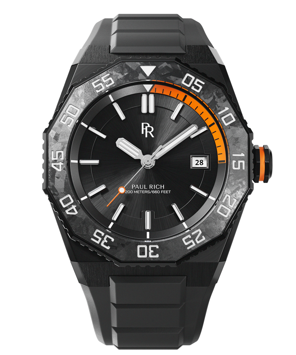 Paul Rich Men's Aquacarbon Pro Shadow Sunburst - Black Dial/Case - 200m
