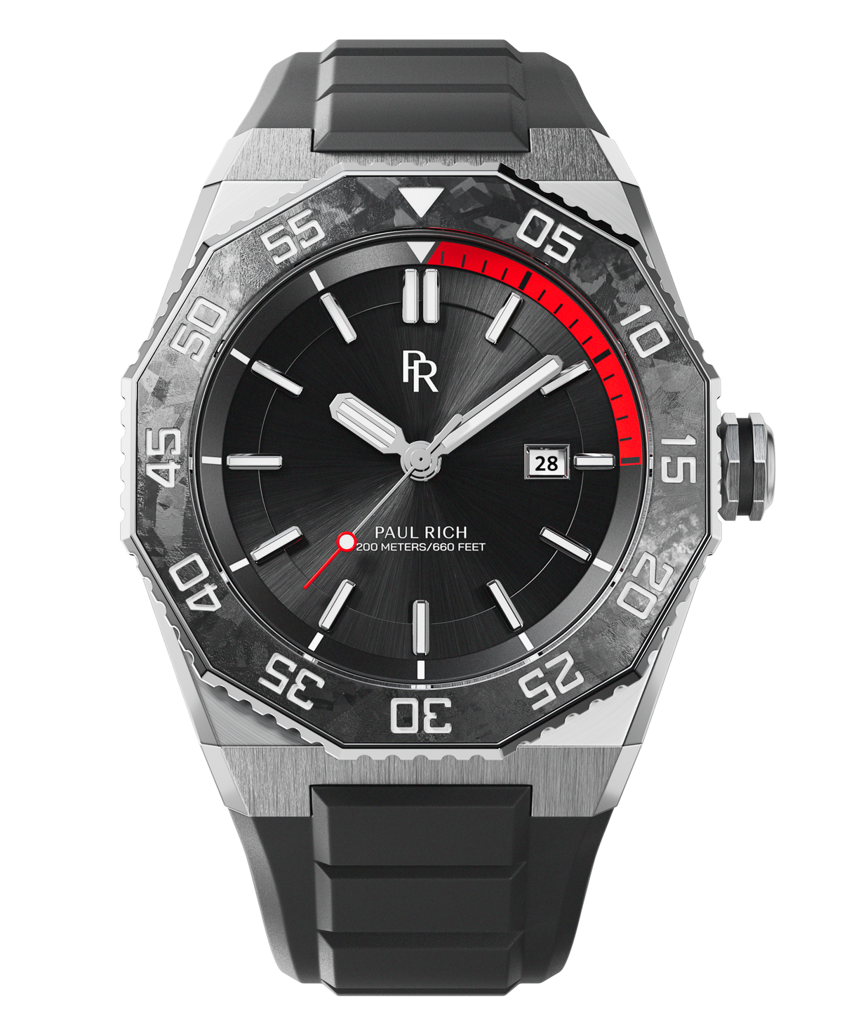 Paul Rich Men's Aquacarbon Pro Midnight Sunburst - Black Dial, Silver Case - 200m