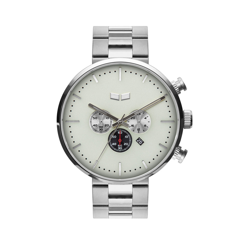 Vestal Watch Men's ROOSEVELT CHRONO METAL - White Dial - 100m