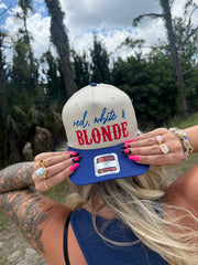 Unisex Adult's 'Red, White & (Hair Color) Snapback Hat