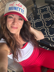 Unisex Adult's 'Red, White & (Hair Color) Snapback Hat