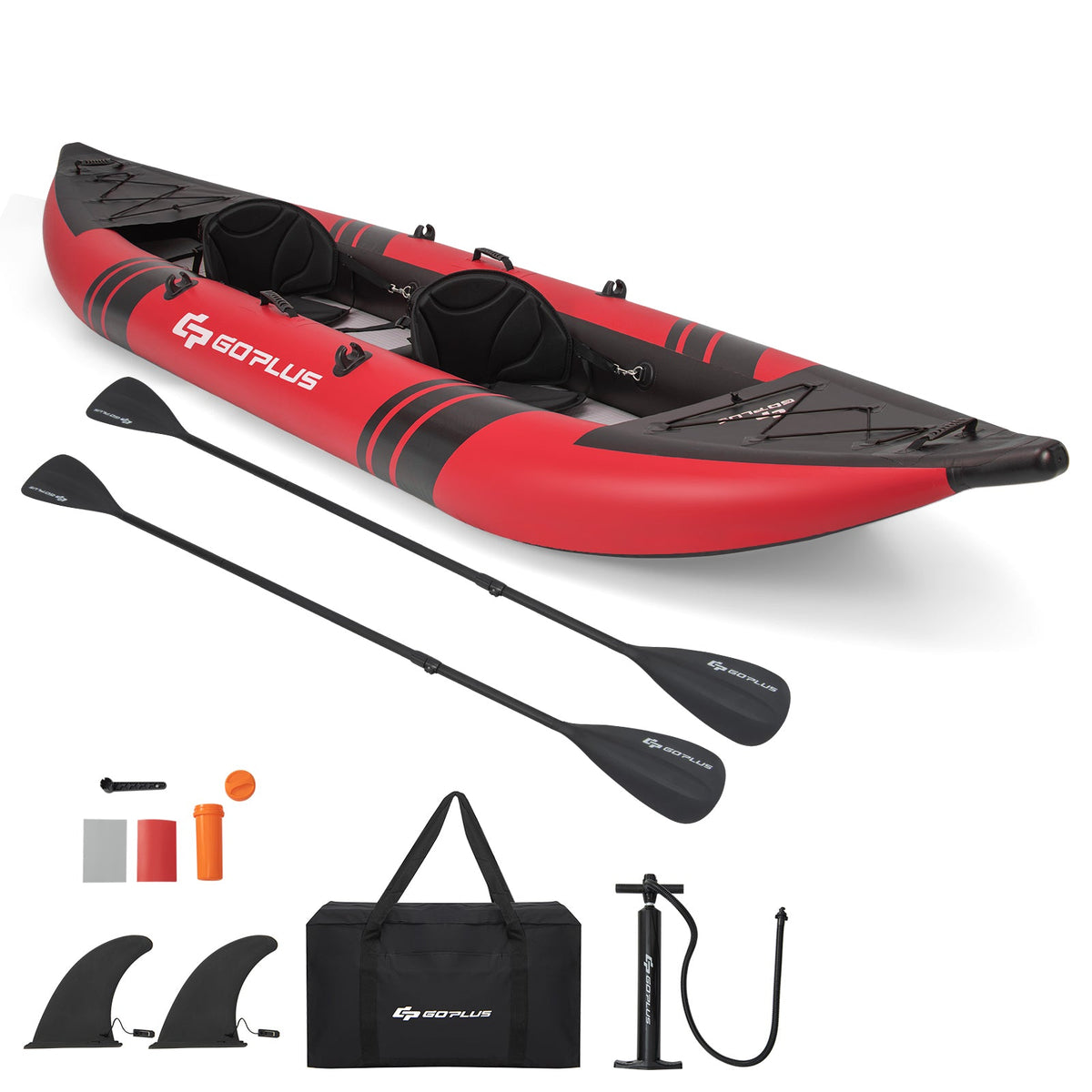12.5 Foot Inflatable 2-Person Kayak Set with Aluminum Oars and Repair Kit