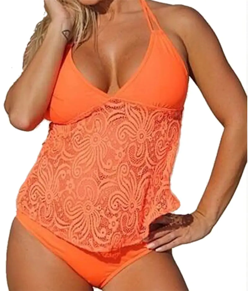 Women's Plus Size Two-Piece Tankini Swimsuit
