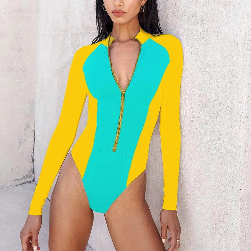 Sexikini Women's Long Sleeve One-Piece Swimsuit