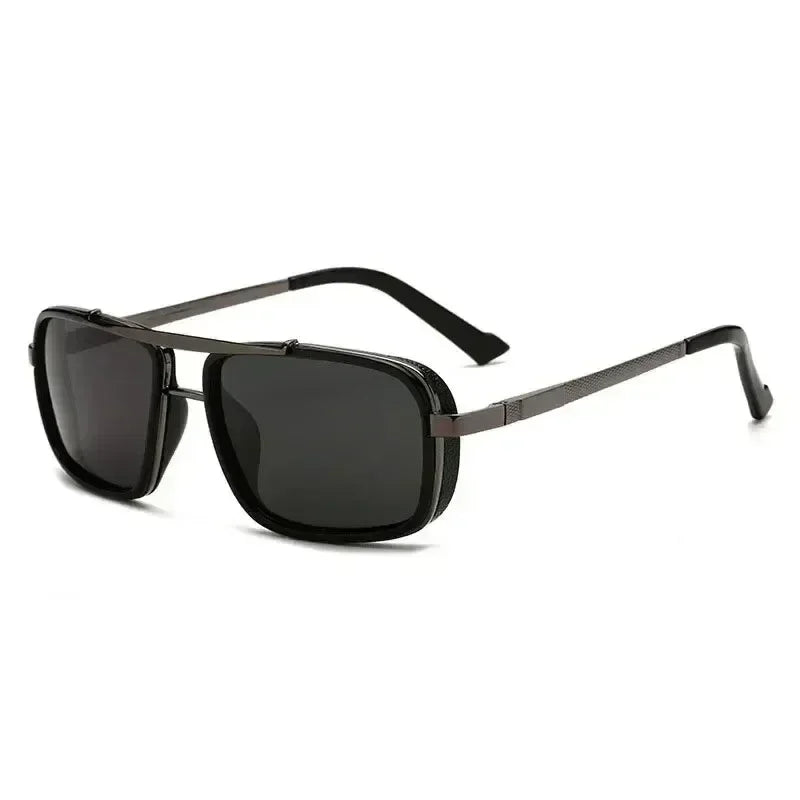 Unisex Square Twin-Beam Aviator Sunglasses with UV400 Protection