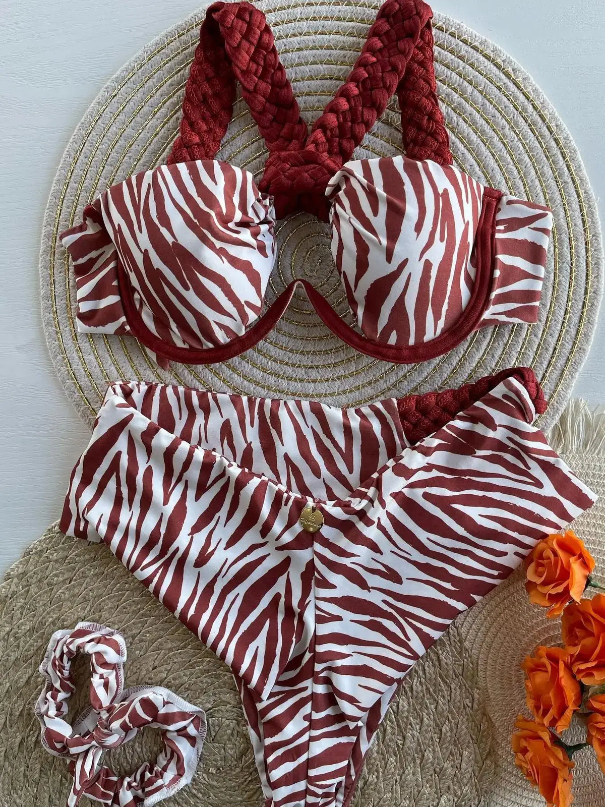 Sexikini Franze Trim Women's Halter Two-Piece Bikini Swimsuit