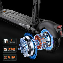 Ruitoo RT6 1000W Electric Scooter - 48V, 40-50km Range, Foldable