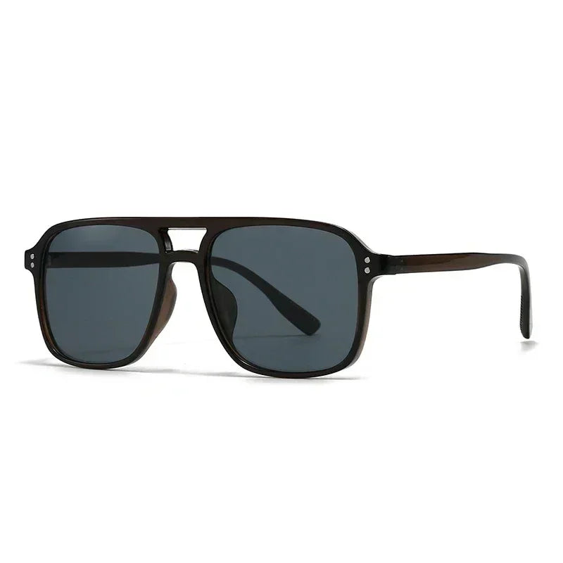 Unisex Double Bridges Square Sunglasses with UV400 Protection