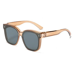 Unisex Square Frame Over Prescription Sunglasses, Polarized