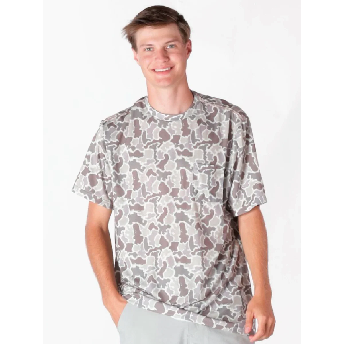 Men's Simply Southern® Grey Camo T-Shirt